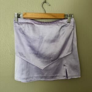 HOLLISTER Light Purple Satin Skirt Set Bandana Top Size XS summer casual mini